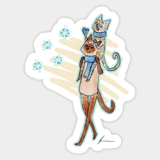 winter walk Sticker